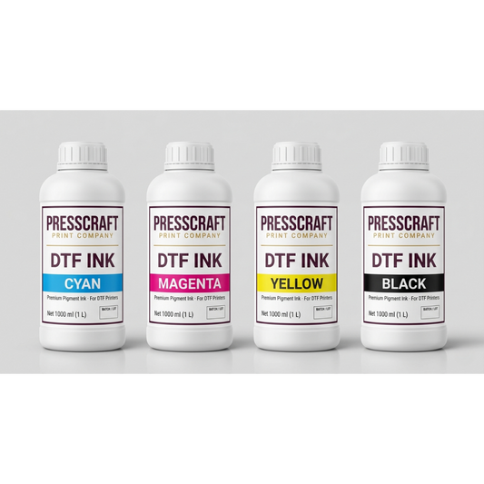 PressCraft DTF Ink — Premium Pigment Ink (CMYK + White)